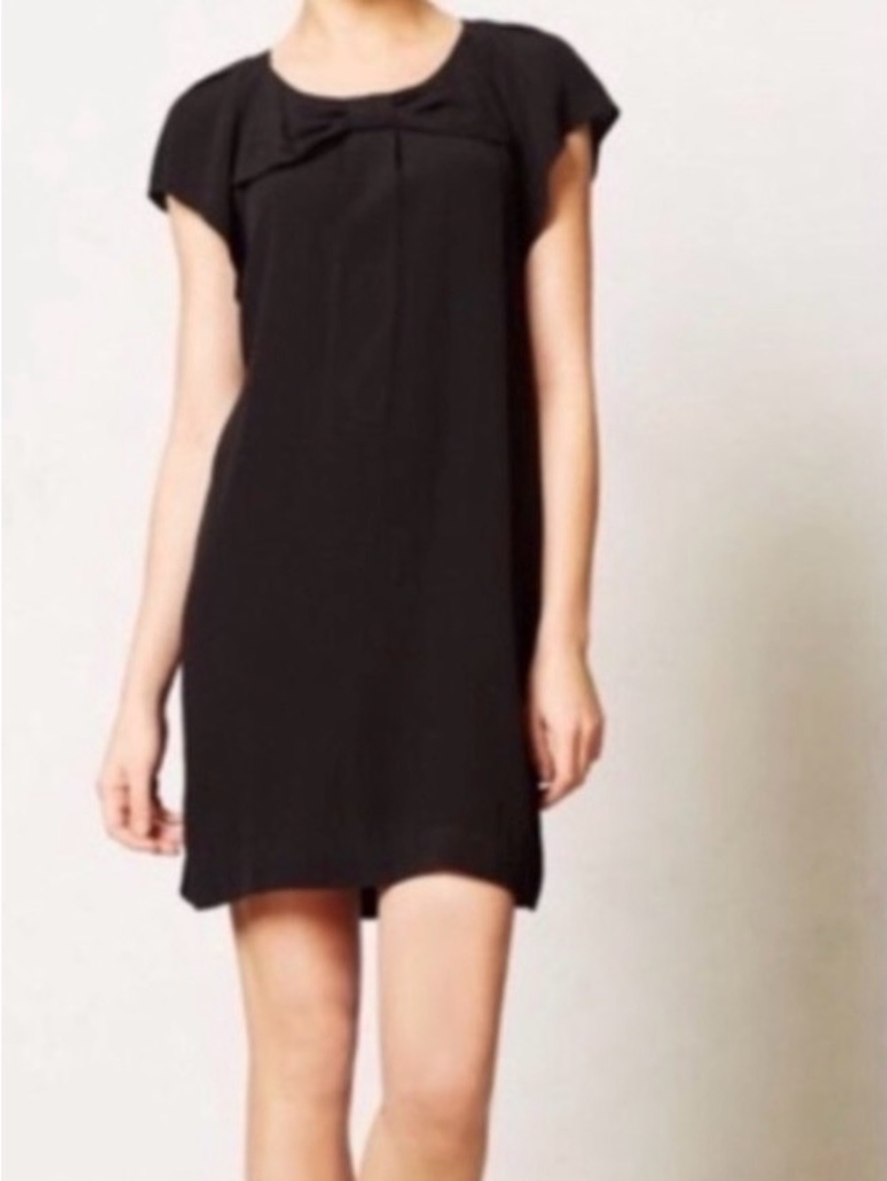 Anthropologie Black Dress HD in Paris Deborah Bow Detail